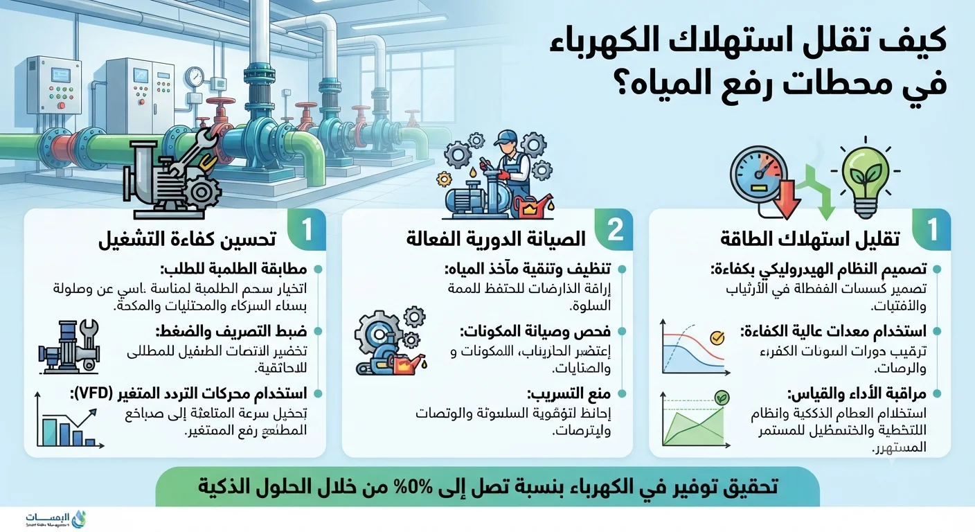 كيف تقلل استهلاك الكهرباء في محطات رفع المياه؟
