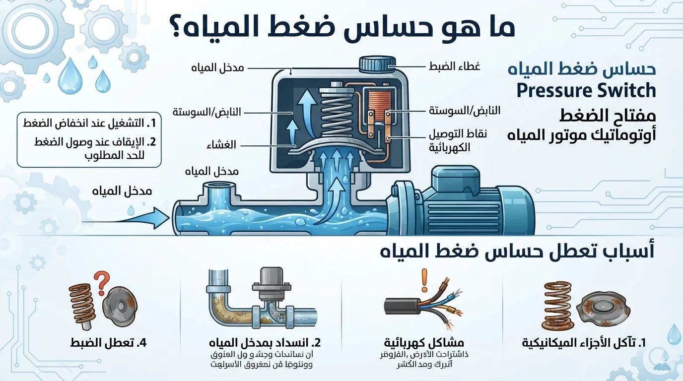 ما هو حساس ضغط المياه؟ وكيف يعمل؟