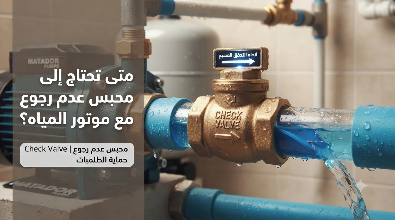 متى تحتاج إلى تركيب محبس عدم رجوع مع موتور المياه؟