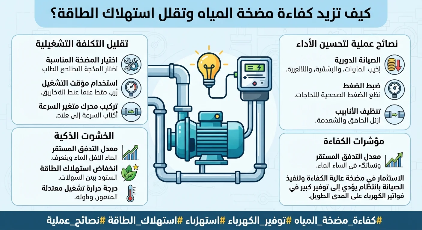 كيف تزيد كفاءة مضخة المياه وتقلل استهلاك الطاقة؟